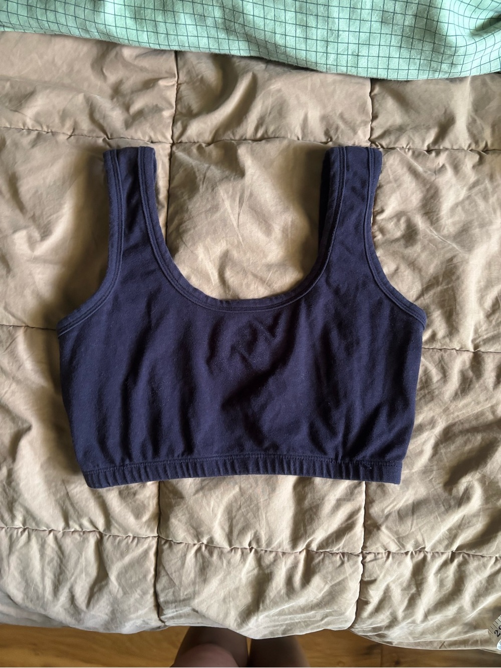 ARQ Navy Scoop Neck Cropped Bralette